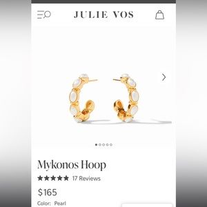 Julie Vos Mykonos Hoop with pearls, new with tags, never worn